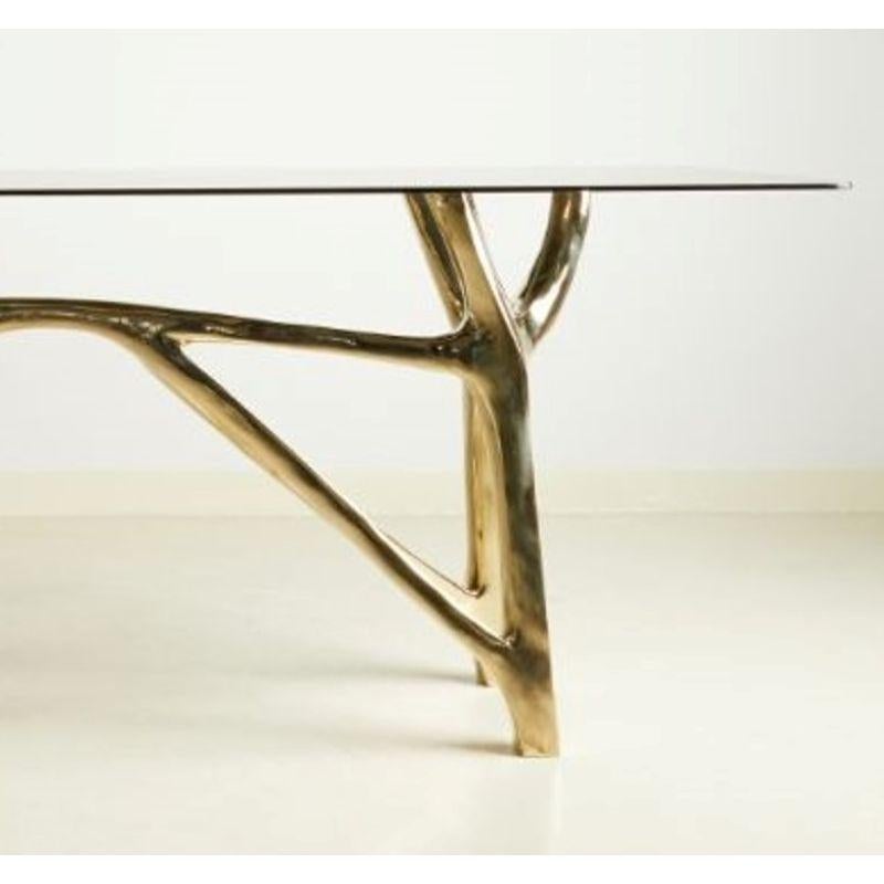 Twin fork, console by Masaya
Dimensions: W 150 x D 37 x H 70 cm
Materials: brass

Also available: different colors (gold, polished brass, black, painted brass) and materials (wood, marble, or glass tops).
MASAYA is our brand’s collection which