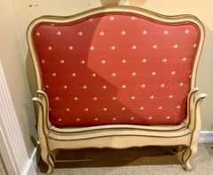 Twin French bedframes, antique painted finish