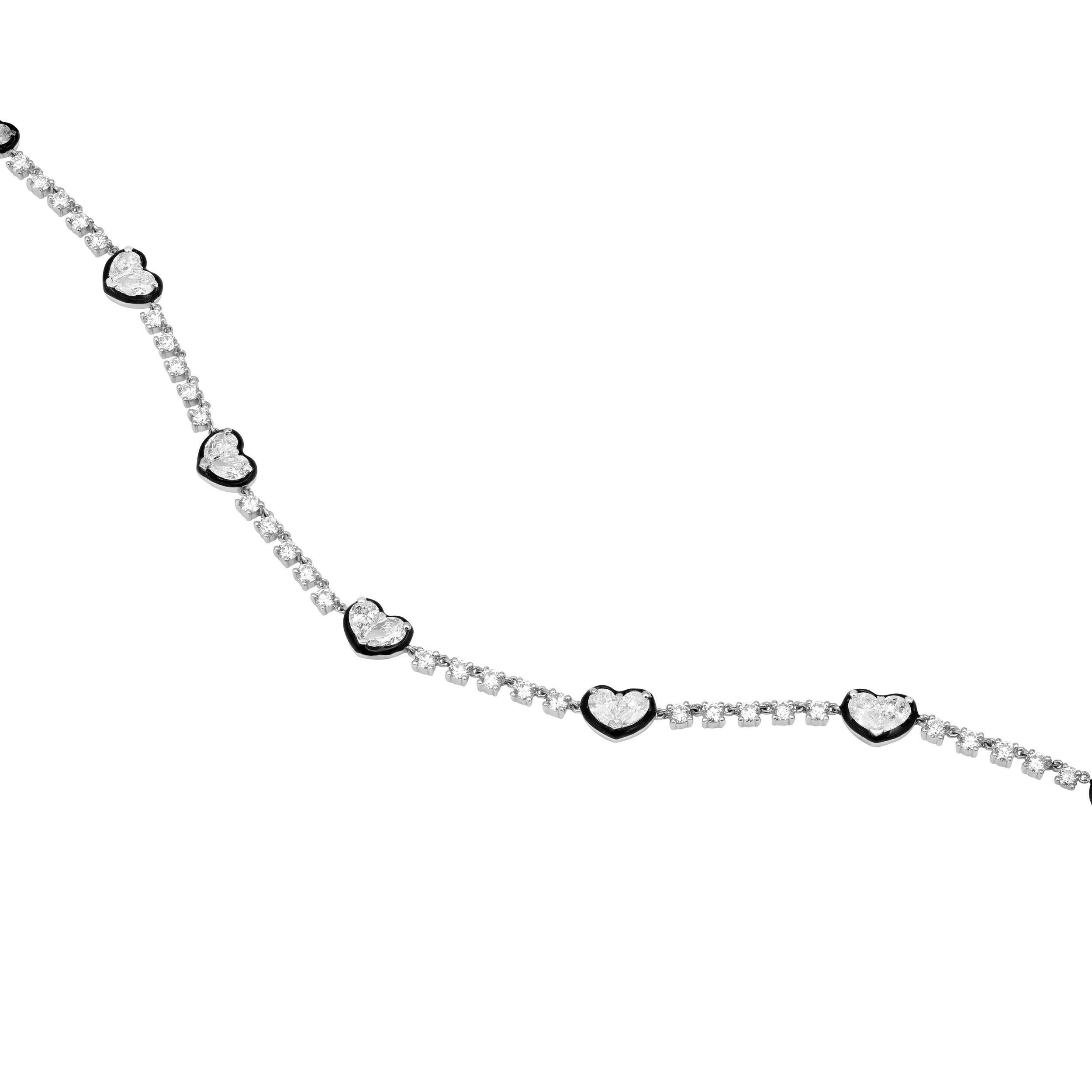 Twin Heart Birnenhalsband, verstellbarer Choker/Halsband (Zeitgenössisch) im Angebot