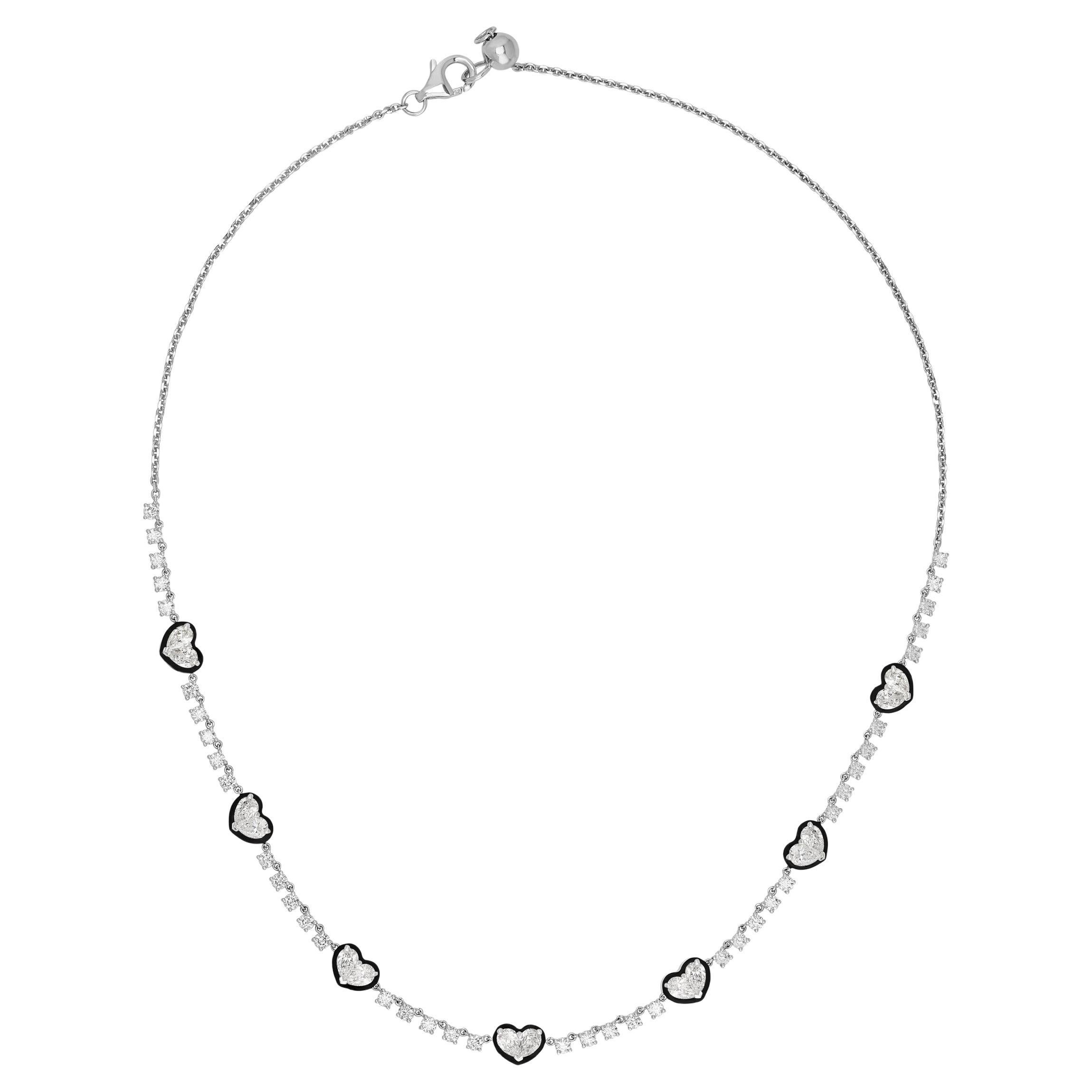 Twin Heart Birnenhalsband, verstellbarer Choker/Halsband im Angebot