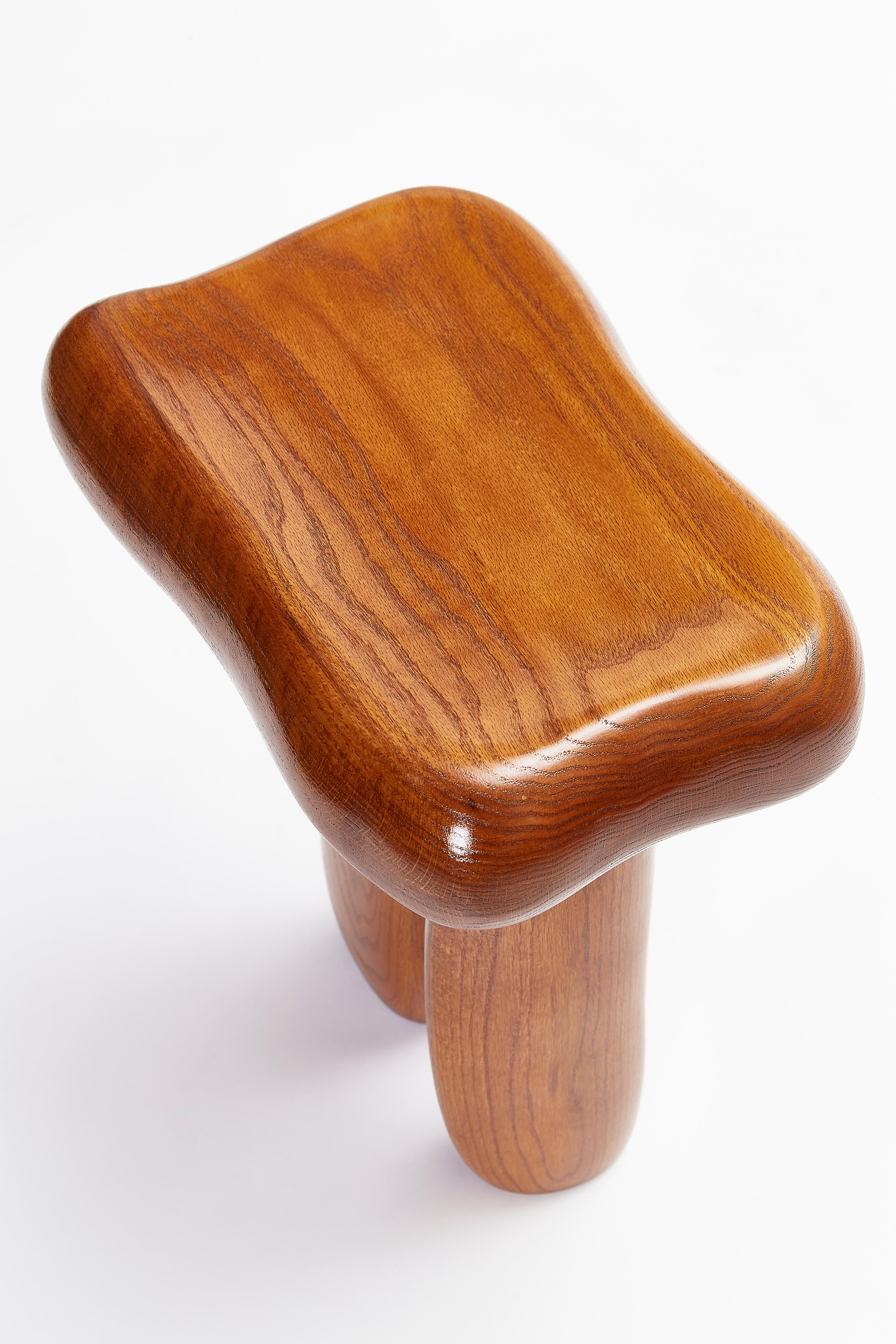 Contemporary Twin I Stool by The Stone by the Door (American Oak version) For Sale