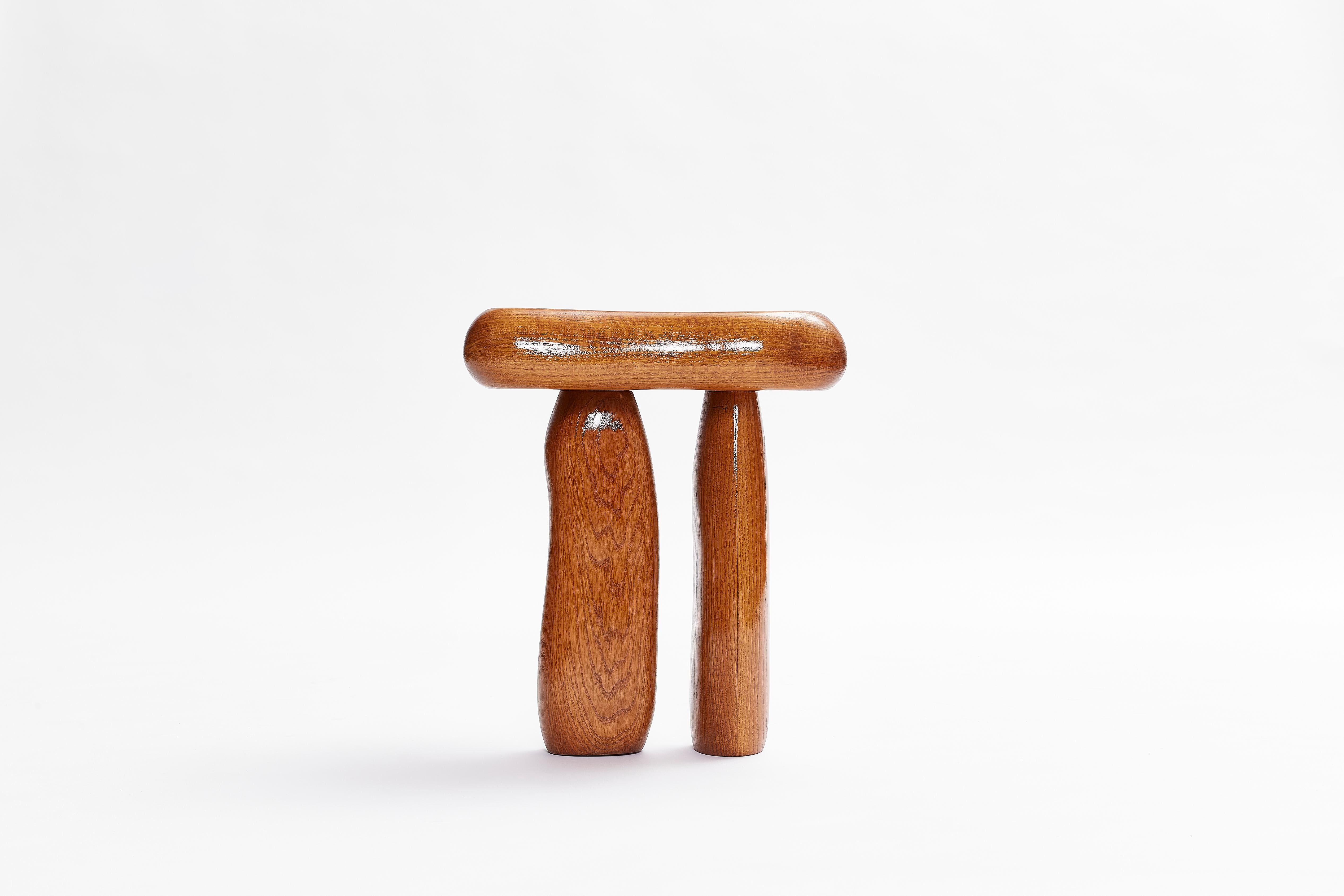 Twin I and twin II are a set of stools and separate forces, joined by their shared shape and the joy of things that come in pairs but are slightly different. To be situated hopefully together but life doesn’t always work out that way. Made from