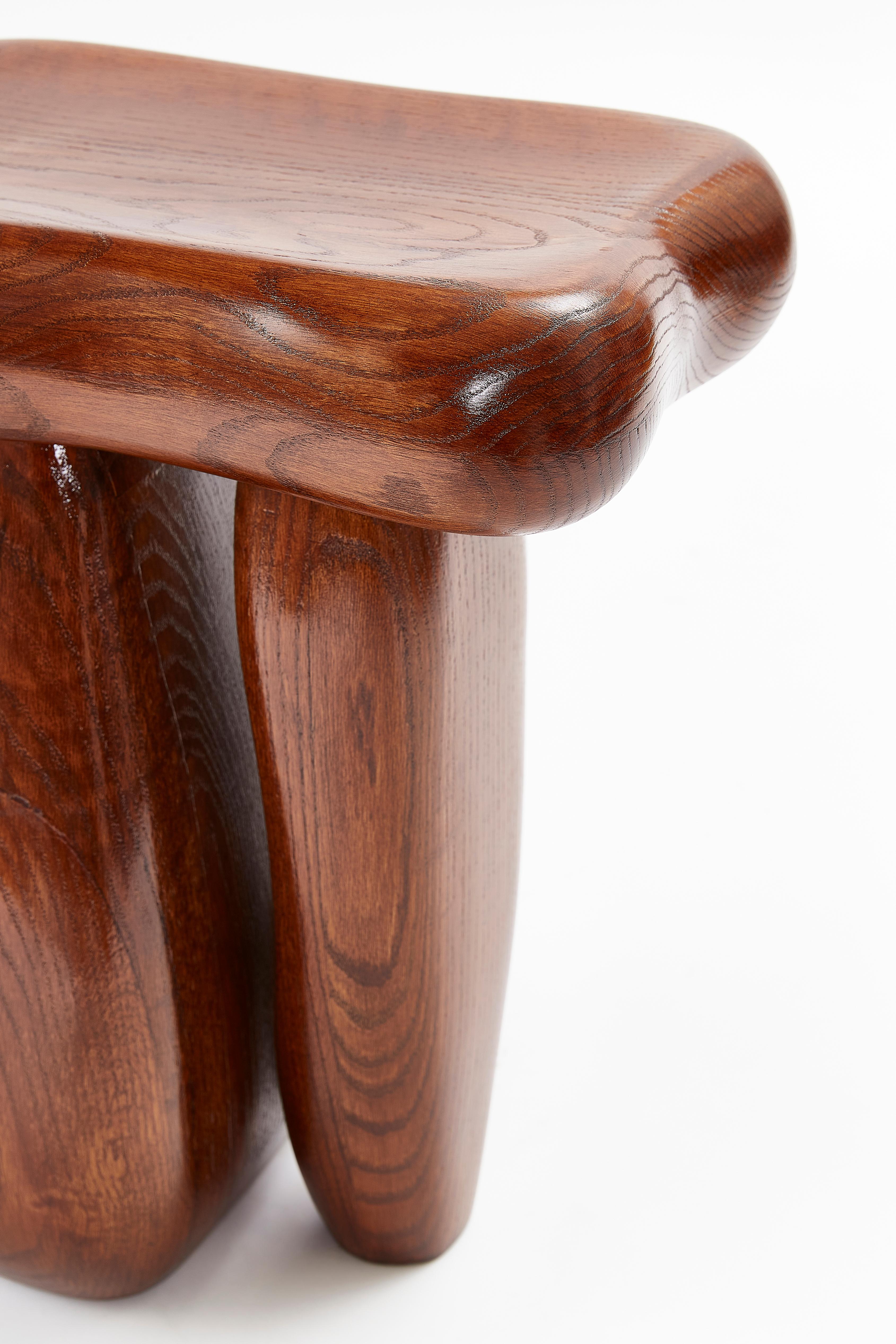 Twin II Stool by The Stone by the Door (American Oak version) In New Condition For Sale In Shanghai, CN