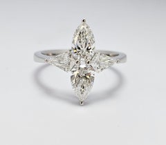 Twin Kites - Designer GIA Certified Pear Brilliant Diamonds set with Kites 18K