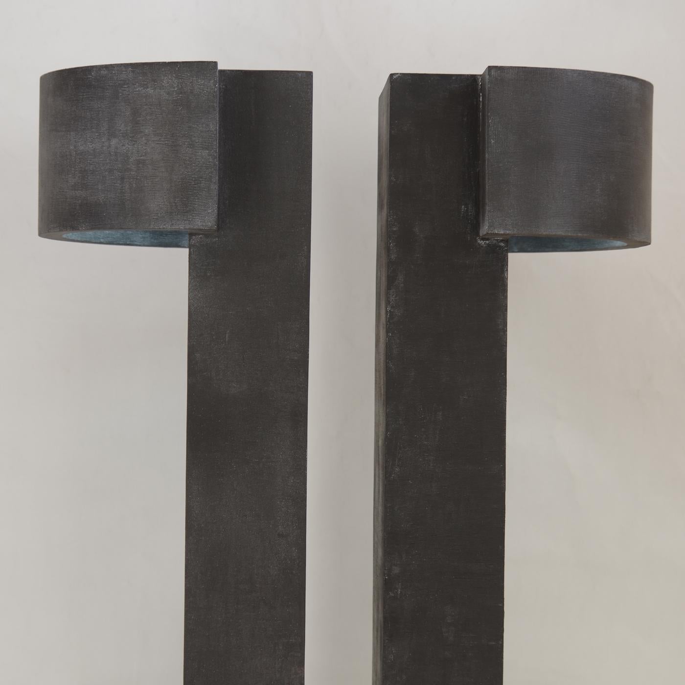 Contemporary Twin Monolith Light-Sculpture by Giorgio Cubeddu