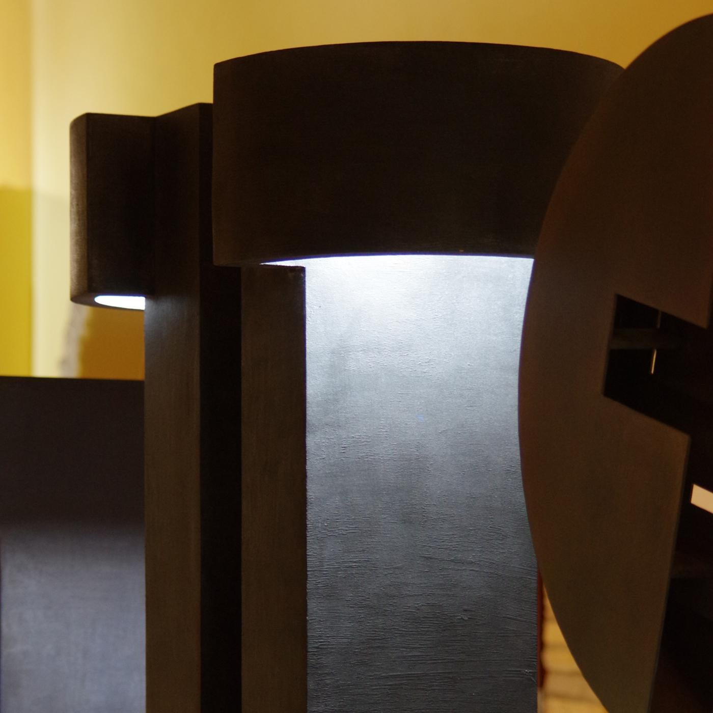 Wood Twin Monolith Light-Sculpture by Giorgio Cubeddu