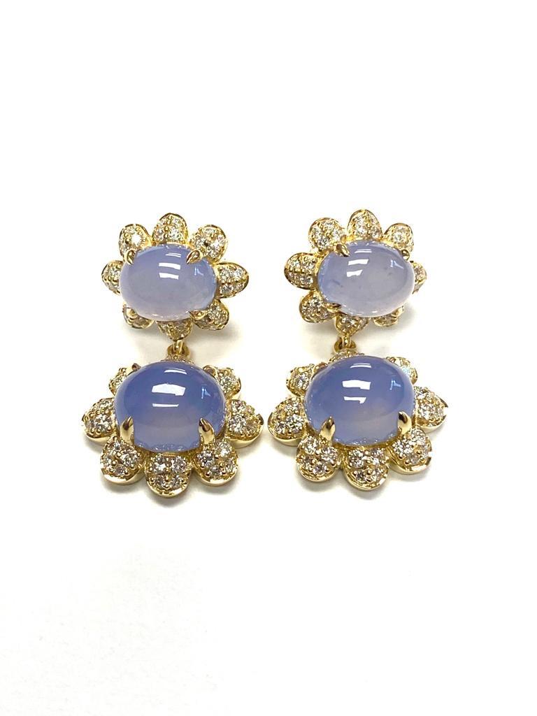 blue chalcedony earrings