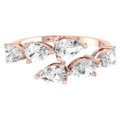 Twin Pear Shape Fancy Ring in 18 Karat Rose Gold with White Diamond