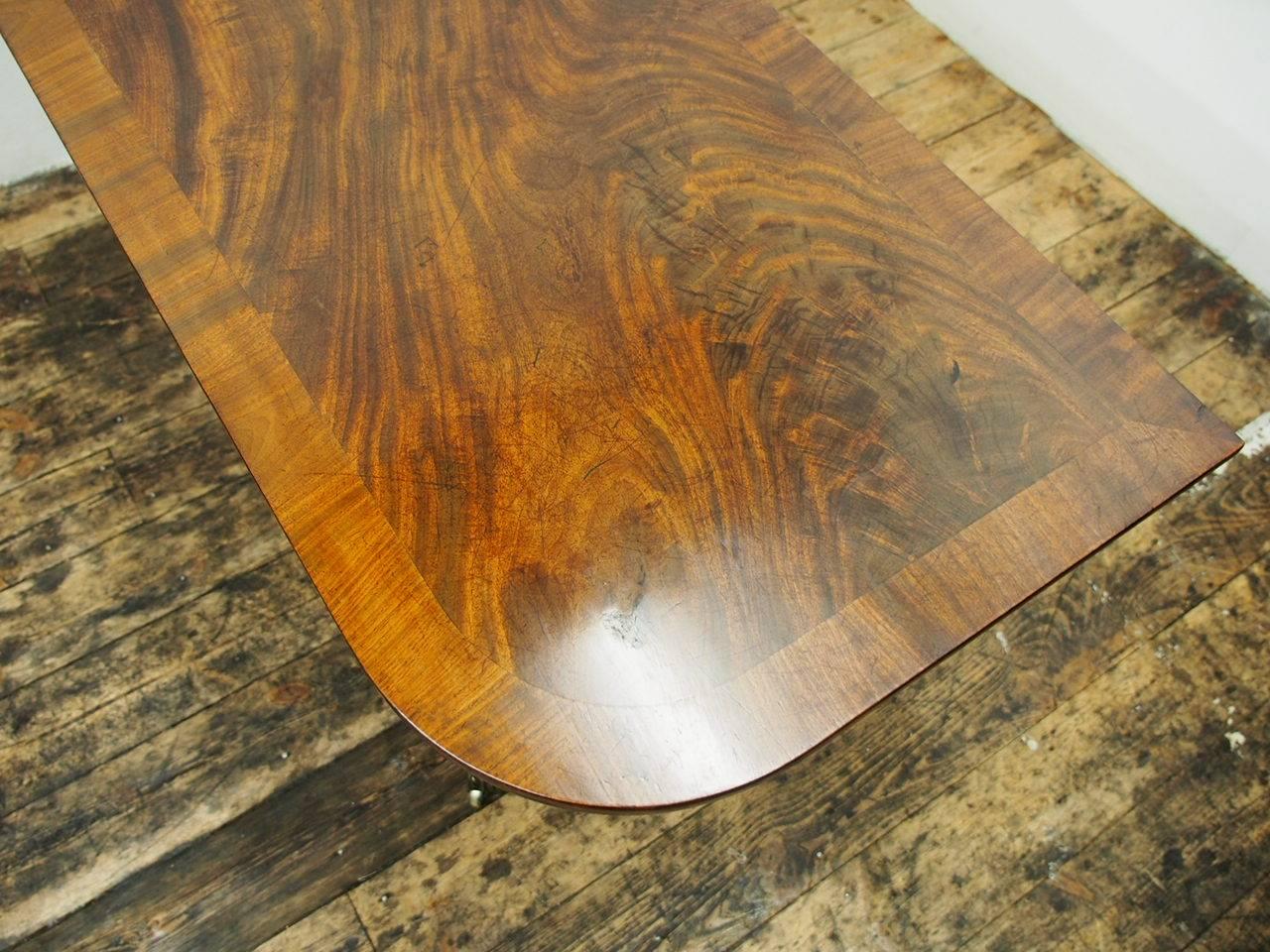 Mahogany Twin Pillar Dining Table Attributed to William Trotter, circa 1815 For Sale