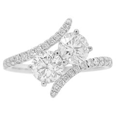 Bague en platine certifiée DGL et ornée d'un diamant blanc à taille ronde et brillante