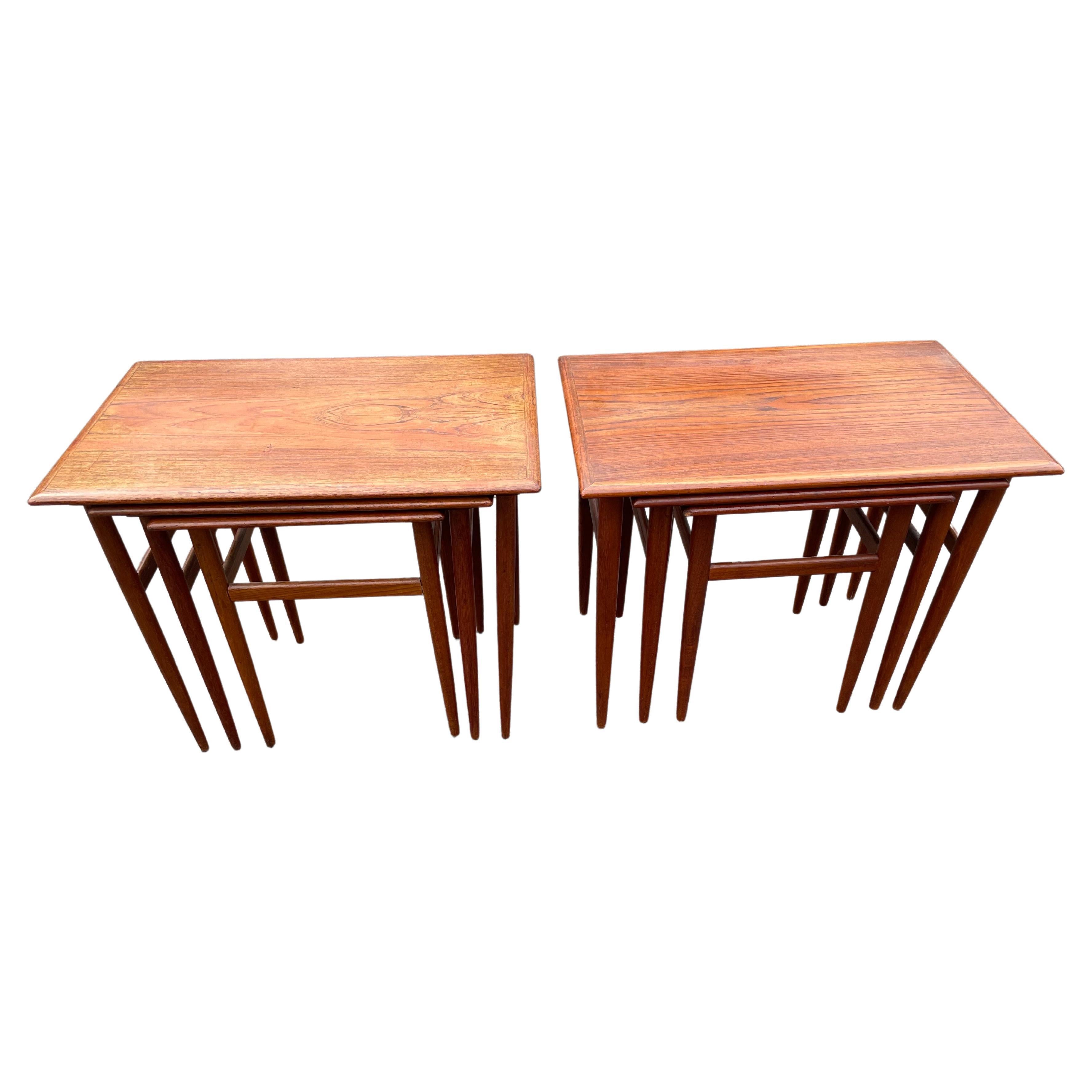 Twin Set of Danish Teak Nesting Tables from the 1960's