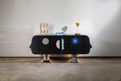 Lacquered wood, acrylic & glass sideboard console - TWIN by R’Kan