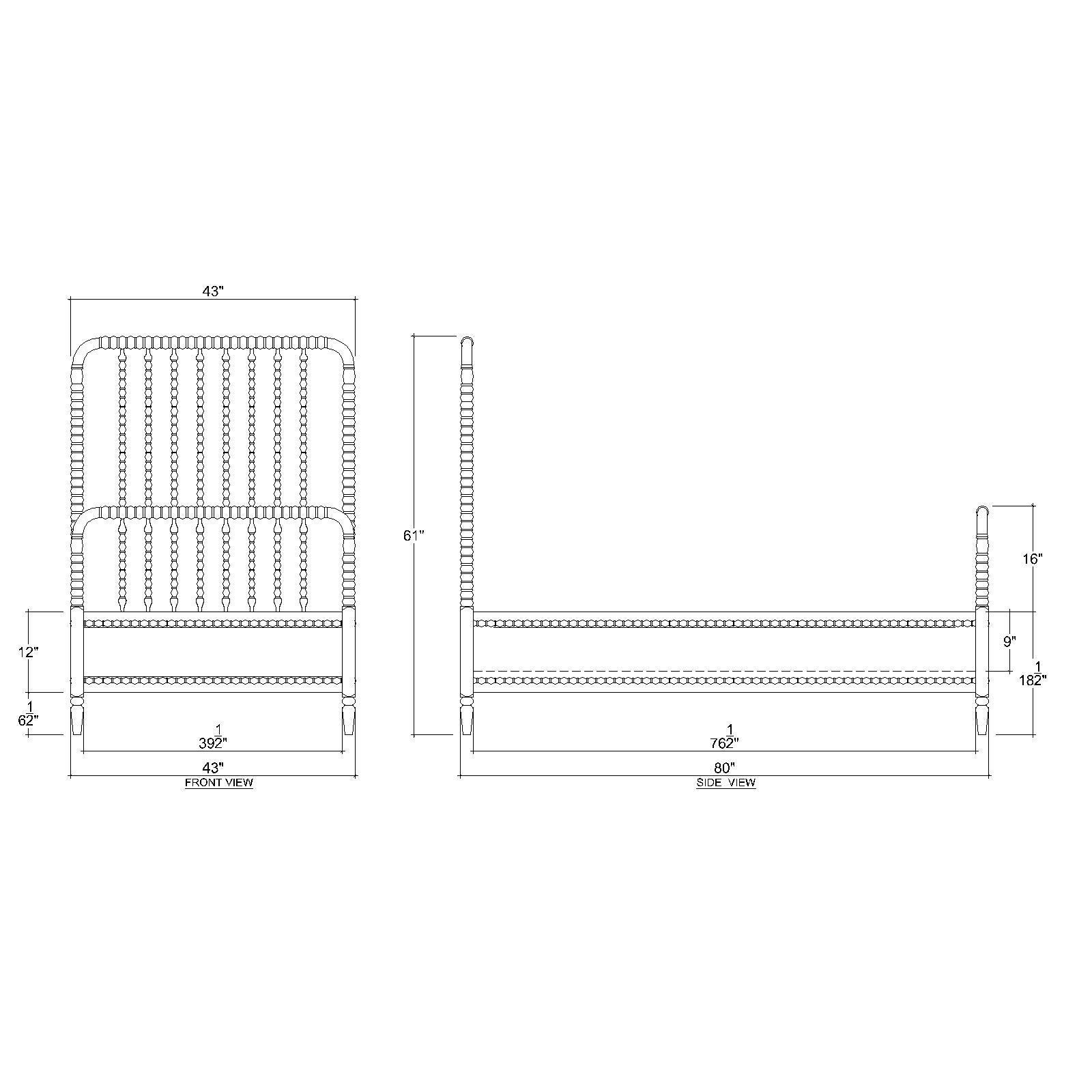 Twin Size Spindle Bed Frame For Sale 2