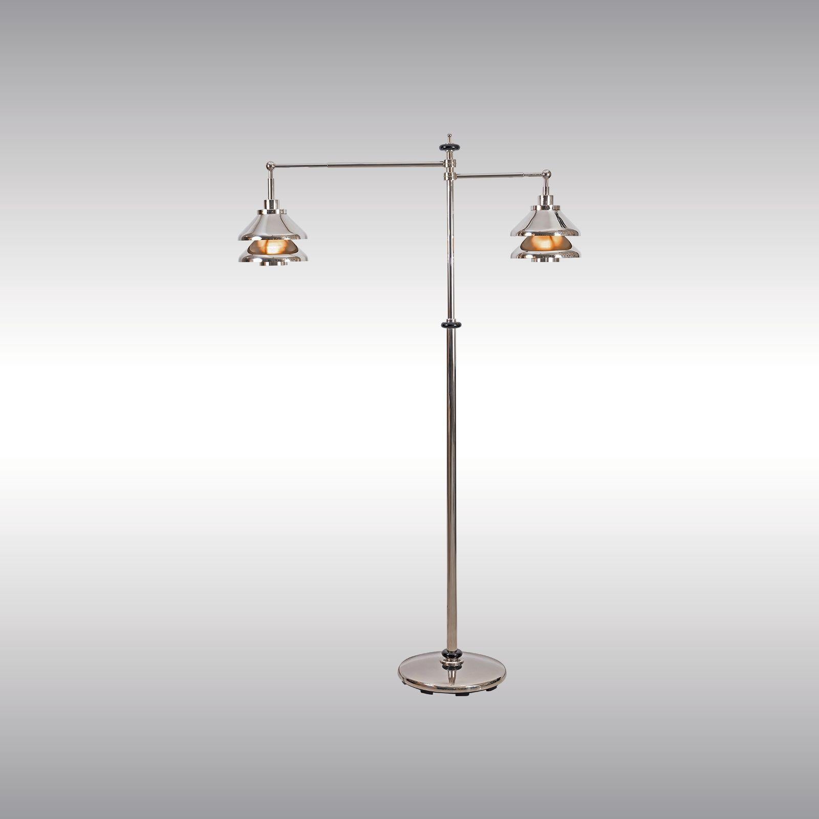 Hand-Crafted „Twin“ Swiveling Floor Lamp, developed and built in 1974 - New by Woka For Sale