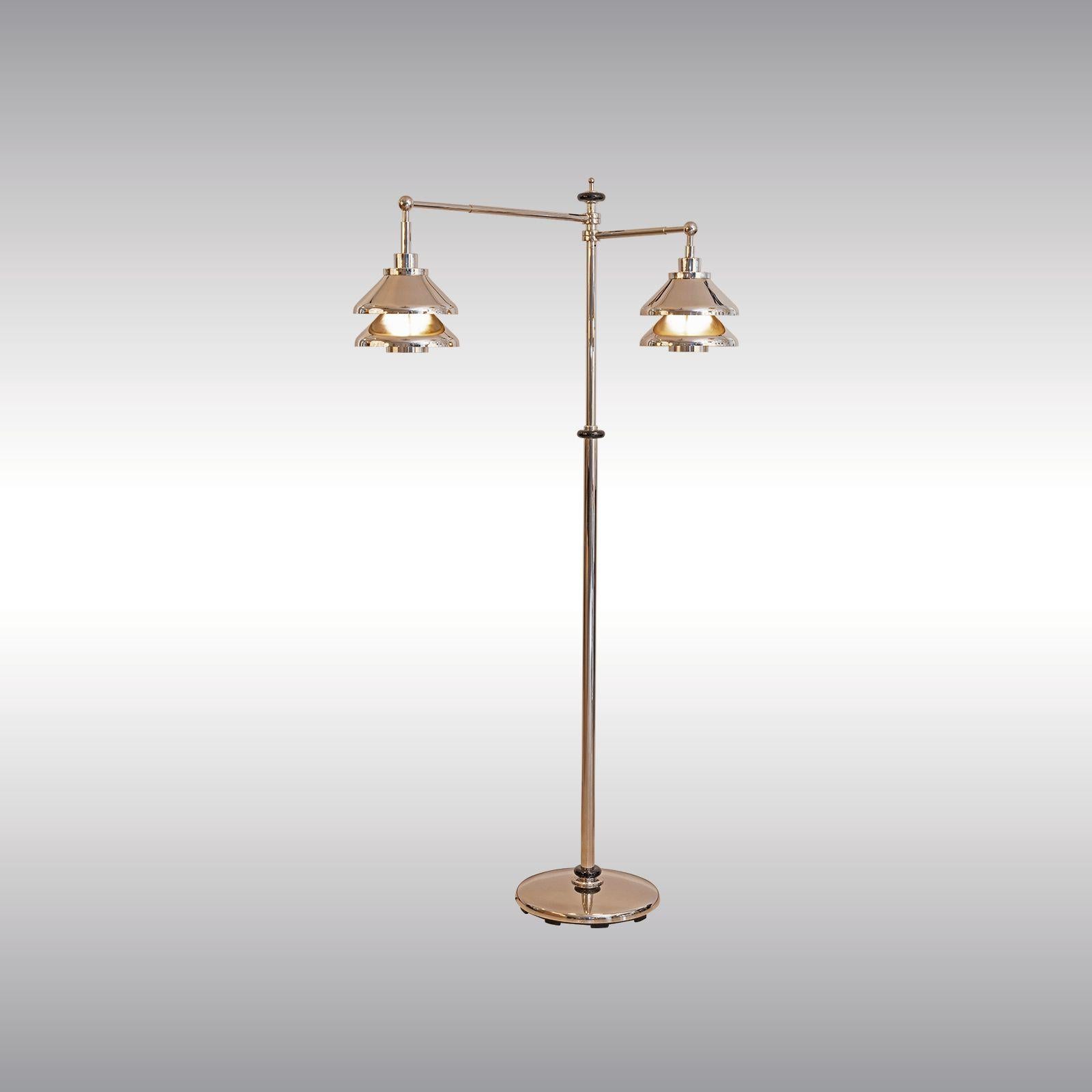 Contemporary „Twin“ Swiveling Floor Lamp, developed and built in 1974 - New by Woka For Sale