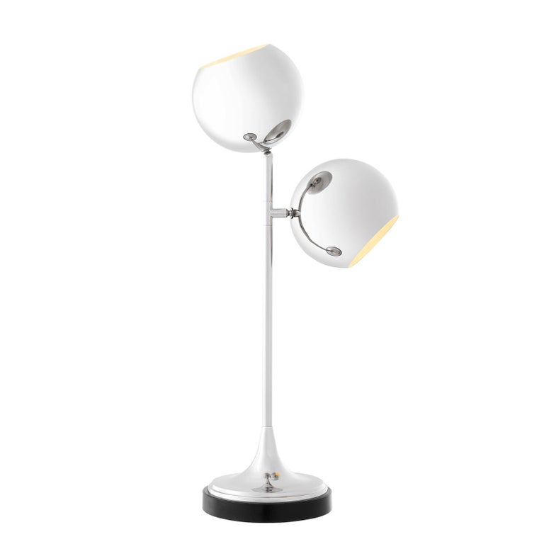 Twin Table Lamp in Antique Brass or Nickel Finish For Sale at 1stDibs