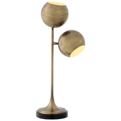 Twin Table Lamp in Antique Brass or Nickel Finish