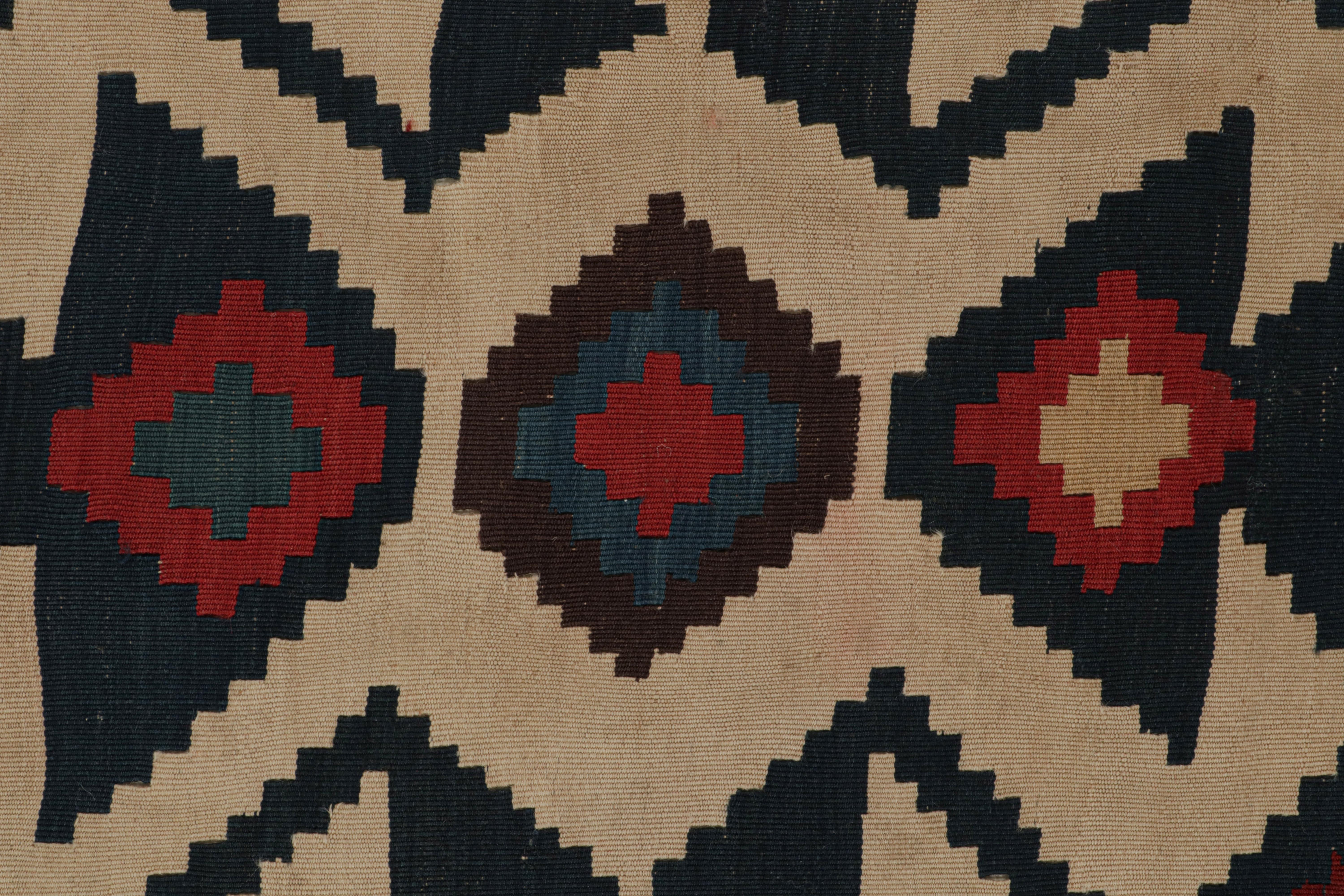 Twin Vintage Persian Kilim Runner Rugs with Geometric Patterns In Good Condition For Sale In Long Island City, NY