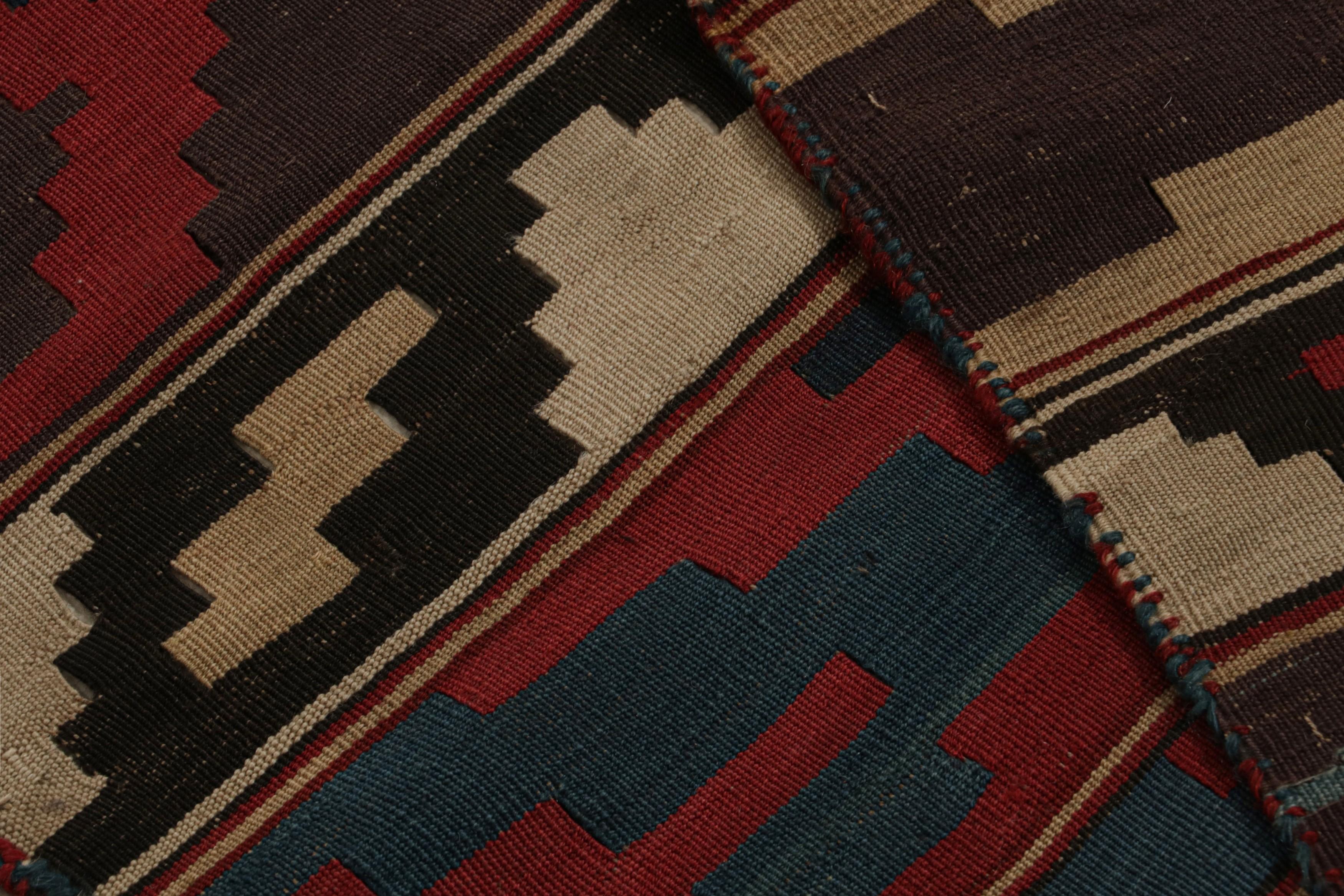 Wool Twin Vintage Persian Kilim Runner Rugs with Geometric Patterns, from Rug & Kilim For Sale
