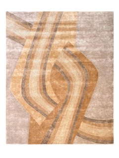TWINER Hand Tufted Contemporary Rug in Gold and Rust Colours by Hands
