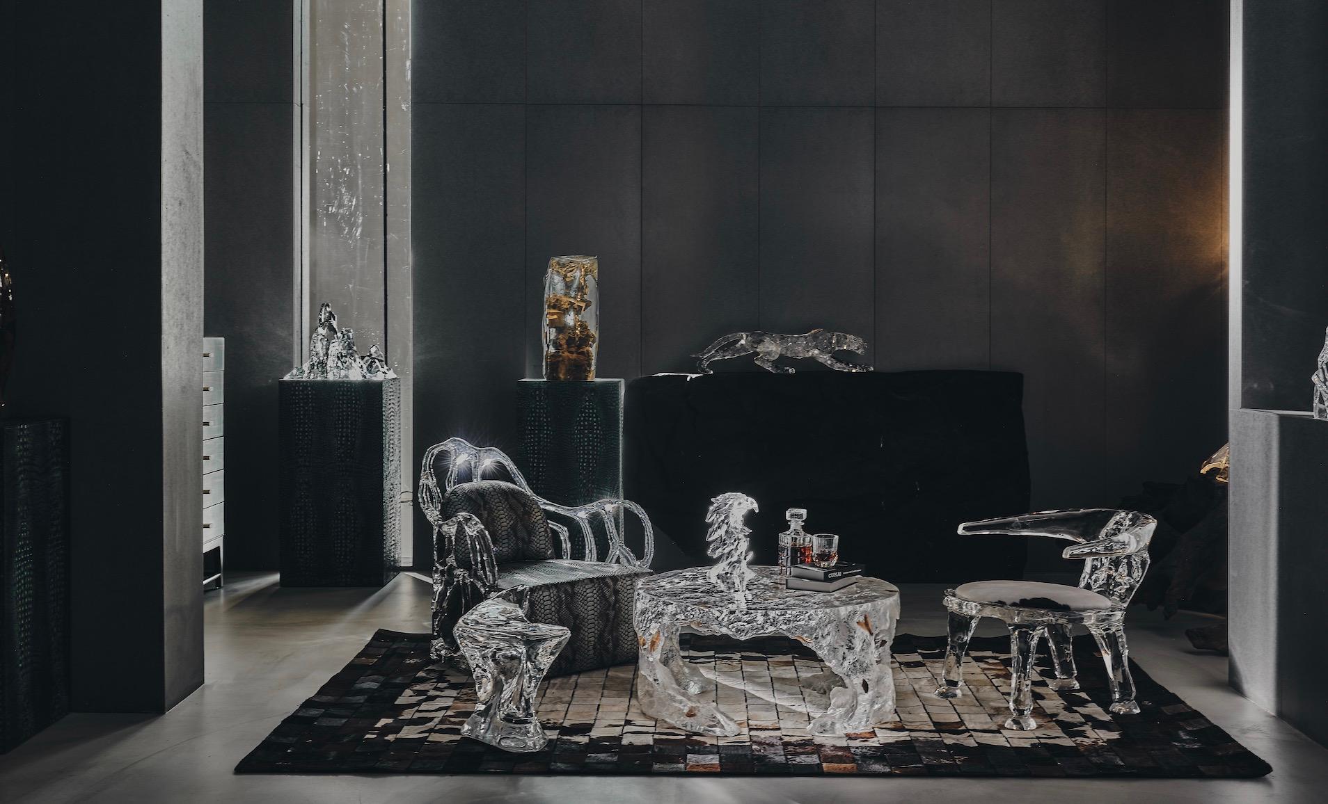 Fauteuil de salon jumeau en cristal par GORDON GU Neuf - En vente à hong kong, HK