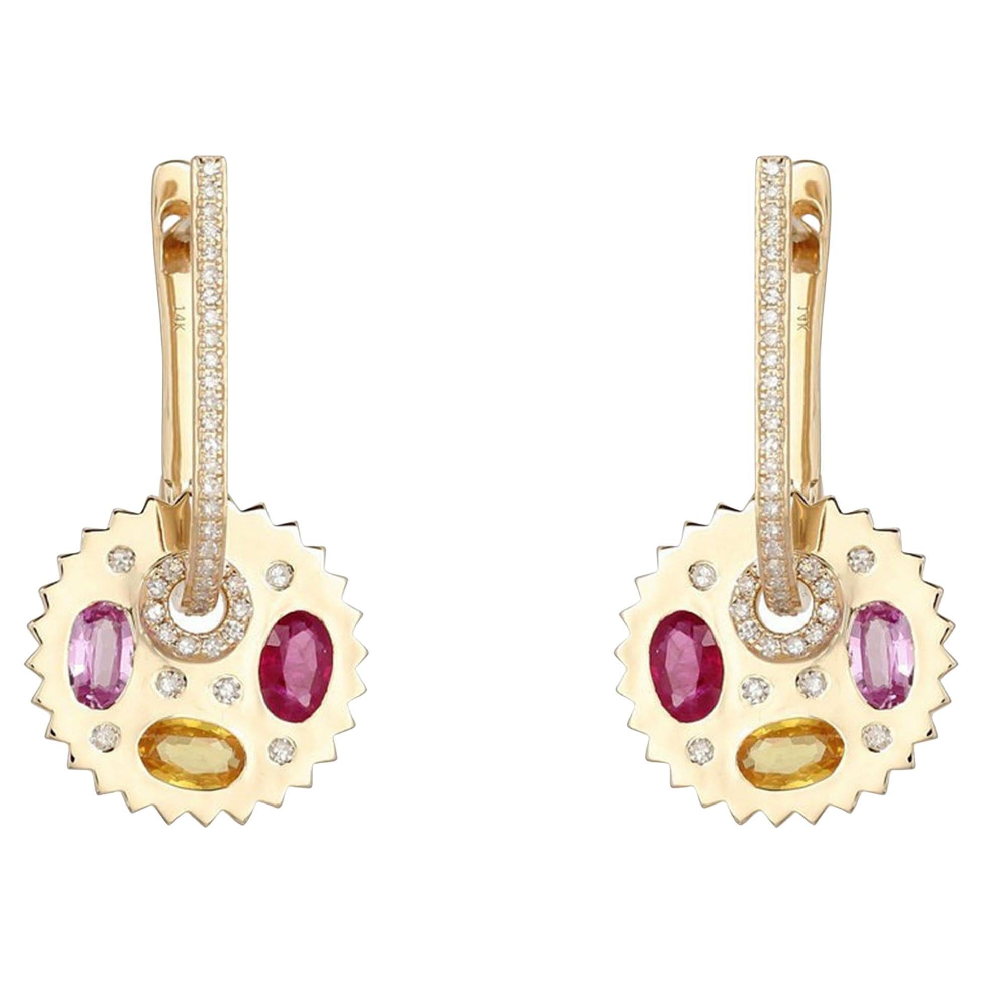 Twinkling Halo 14K (or 18k upon request) Yellow Gold Luxe Diamond Drops Earrings