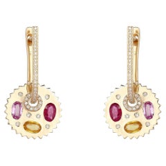 Twinkling Halo 14K (or 18k upon request) Yellow Gold Luxe Diamond Drops Earrings