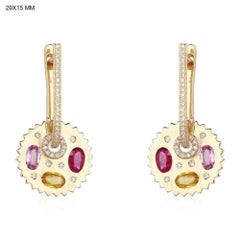 Twinkling Halo 14K (or 18k upon request) Yellow Gold Luxe Diamond Drops Earrings
