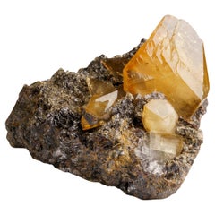 Twinned Goldener Calcite-Kristall aus Ulmenholzminen, Tennessee (211.4 Gramm)