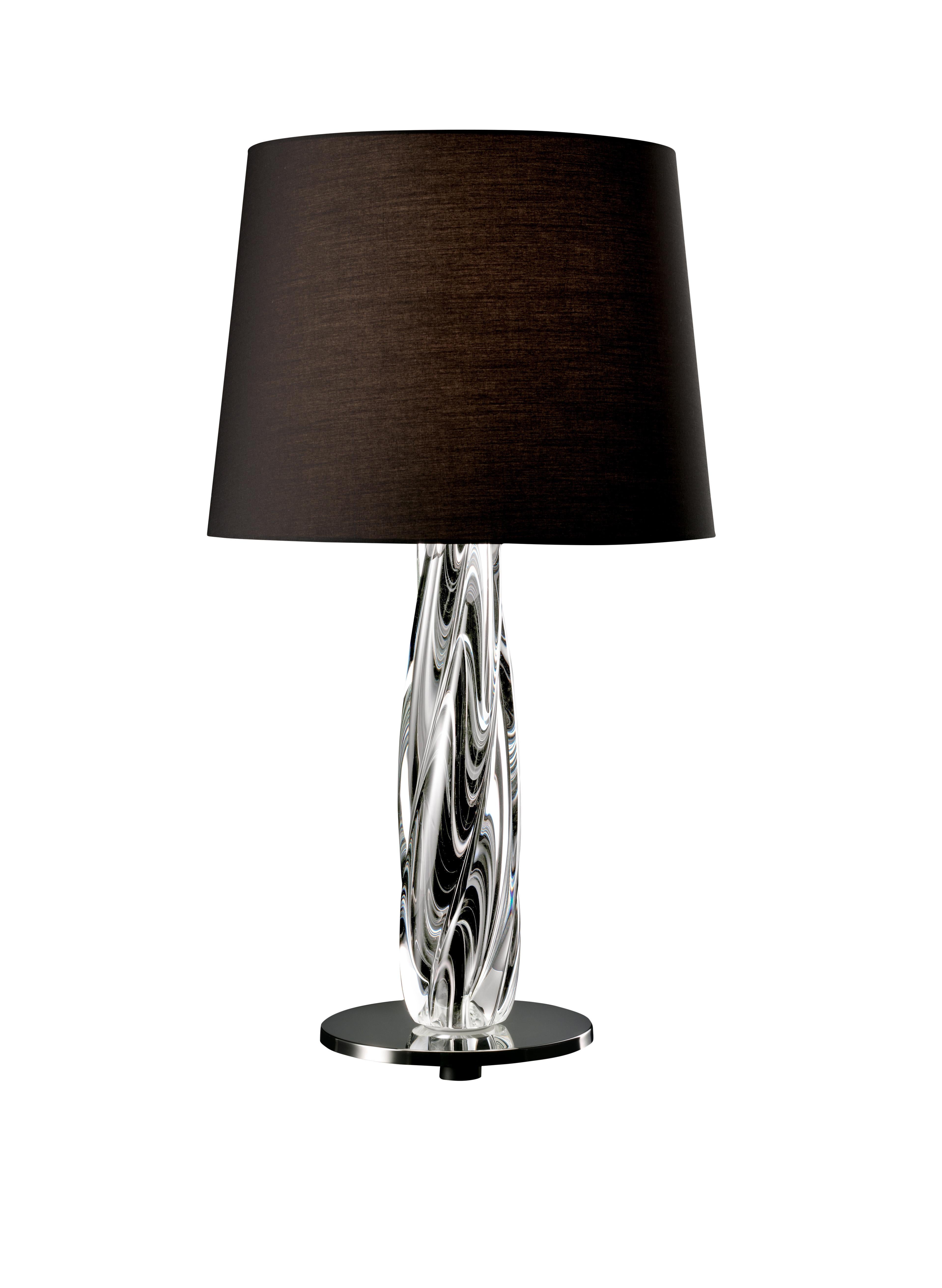 Twins 7224 Table Lamp in Glass with Black Shade and Chrome, by Barovier&Toso