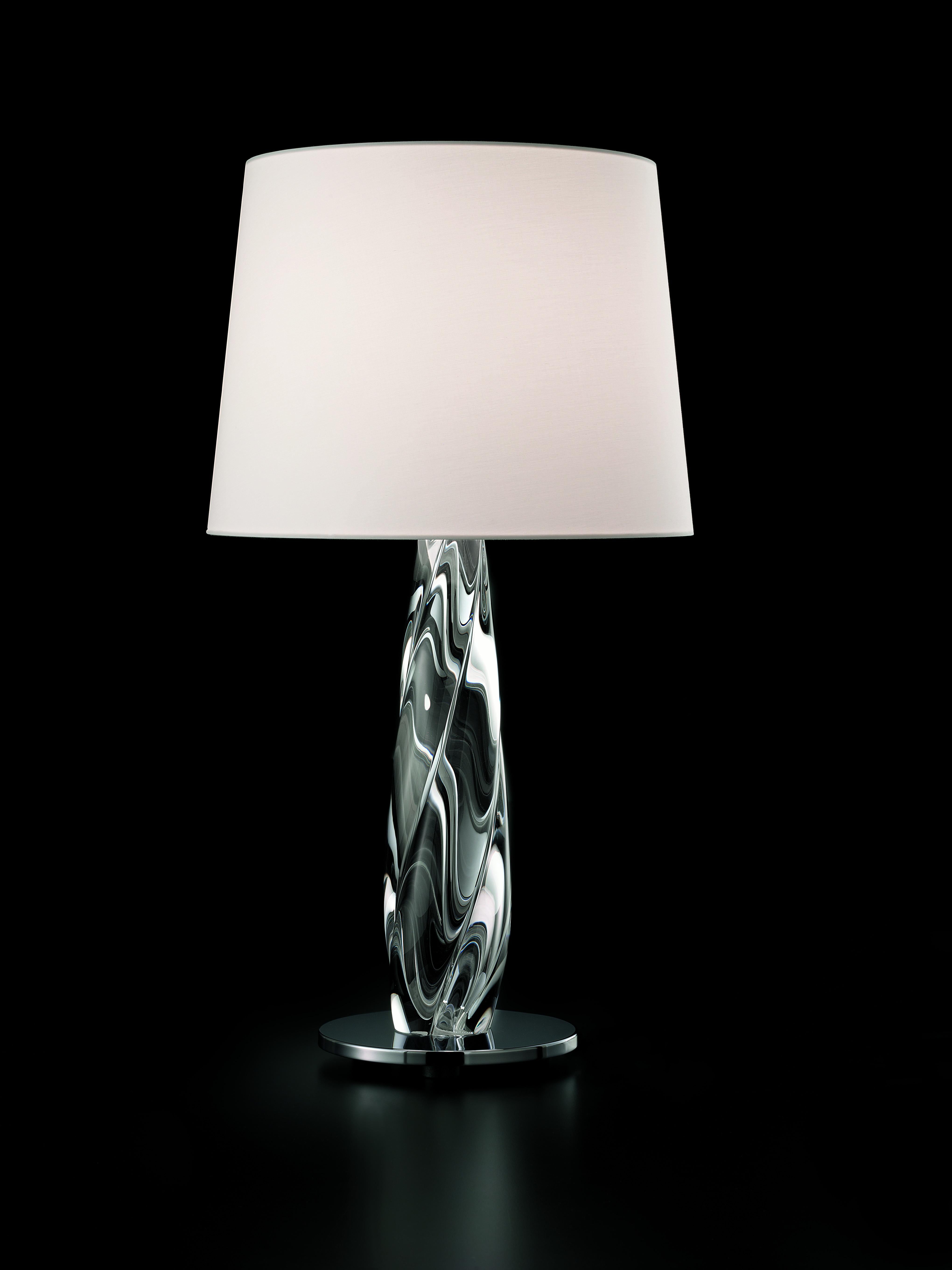chrome lamps with white shades