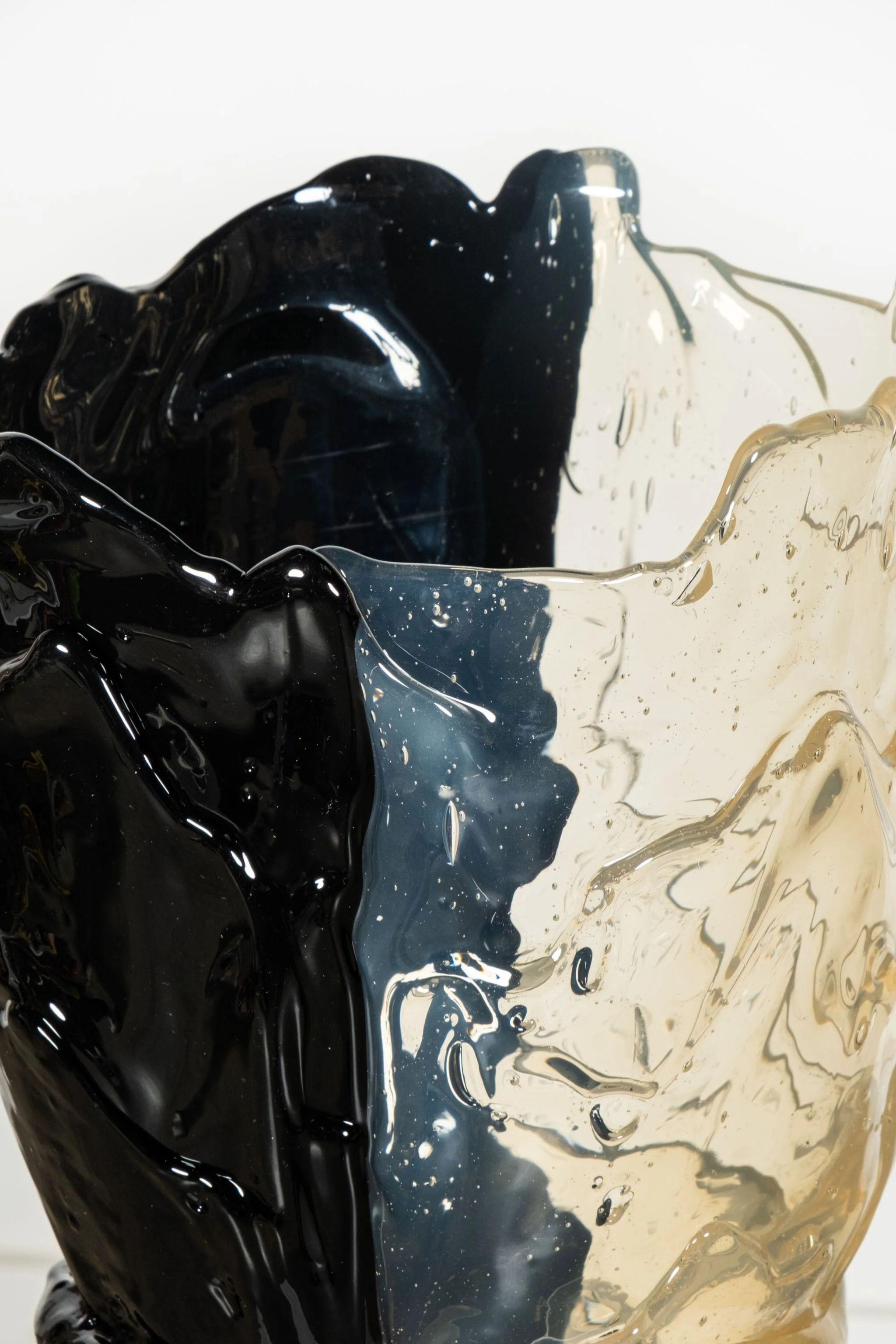 Post-Modern Twins C Vase (Large), Clear and Matte Black by Gaetano Pesce