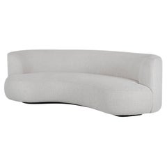 Twins Curved Sofa by Rute Martins for Greenapple, Beige Linen and Black Lacquer