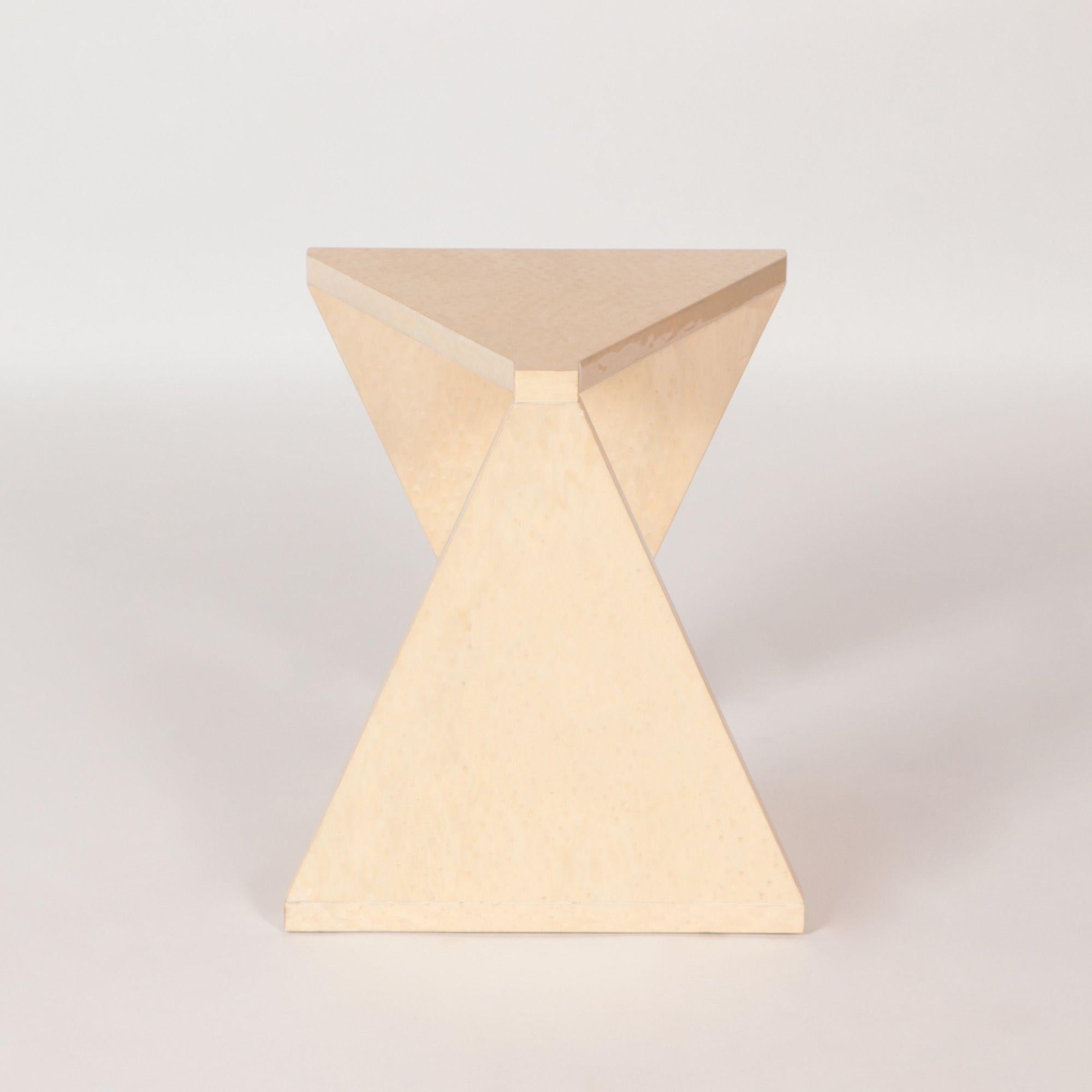 Designed by Maximilian Eicke for his brand Max ID NY.

This minimalistic side table and stool completed with a beautiful Birdseye Maple Veneer. Giving it a beautiful ivory/cream shade.

Designed as part of its original collection in 2010 the
