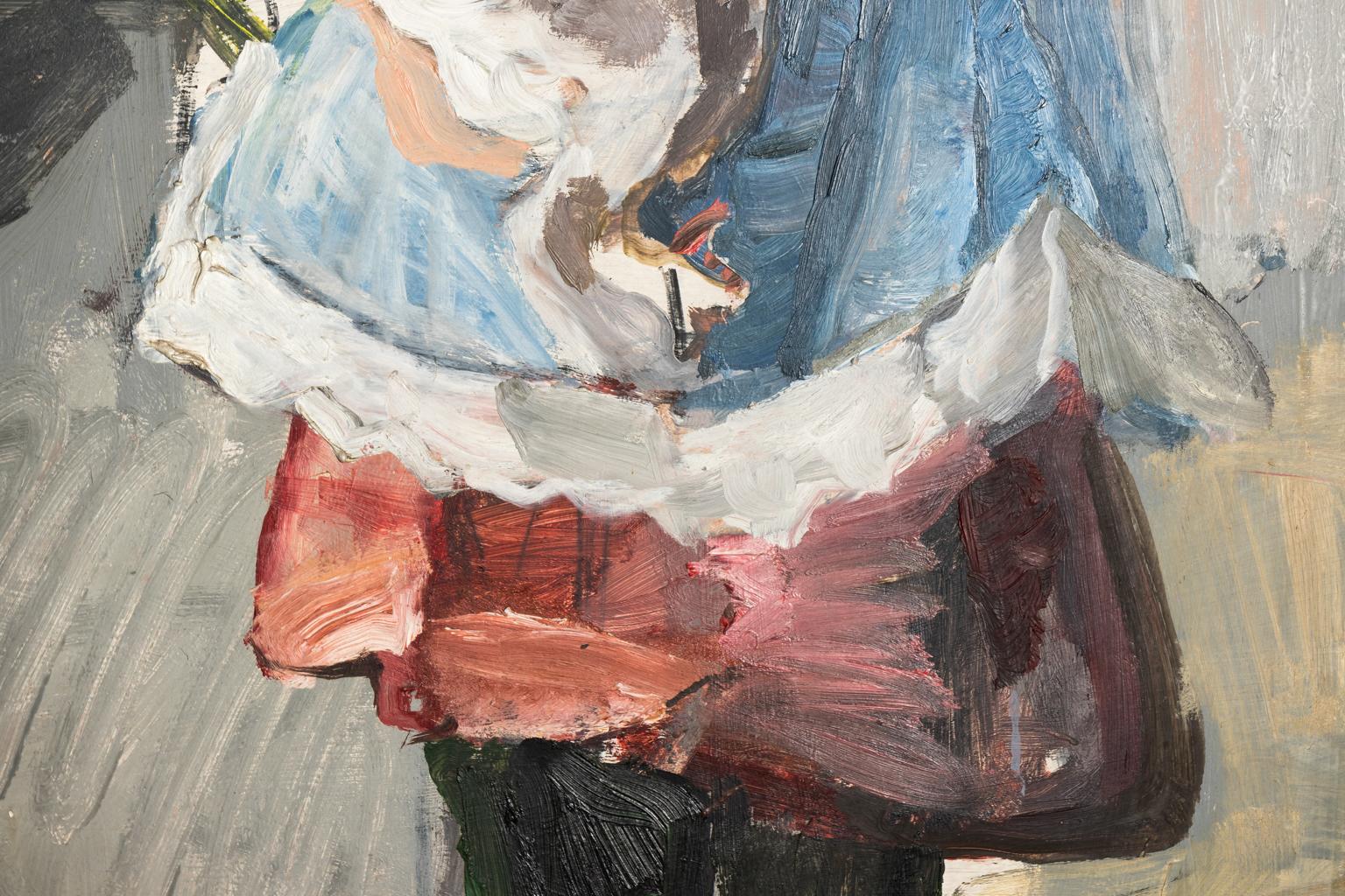„Twins“ Gemälde, Öl auf Karton von Timothy Behrends im Angebot 10