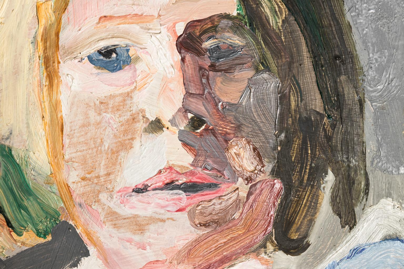 „Twins“ Gemälde, Öl auf Karton von Timothy Behrends im Zustand „Relativ gut“ im Angebot in Stamford, CT