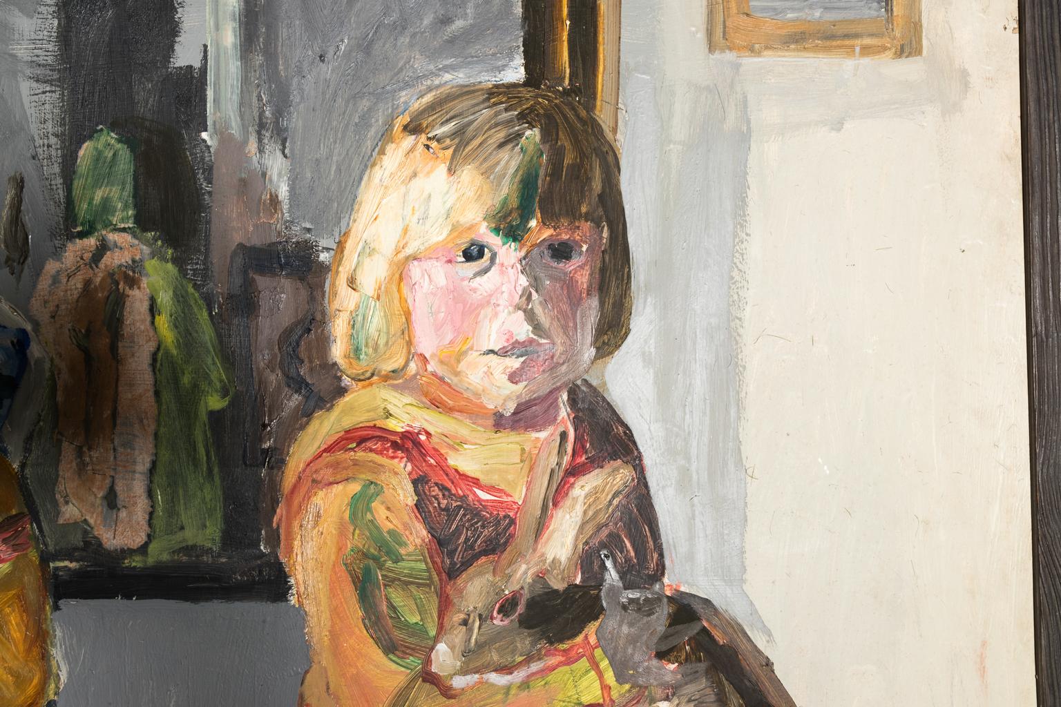 „Twins“ Gemälde, Öl auf Karton von Timothy Behrends im Angebot 3