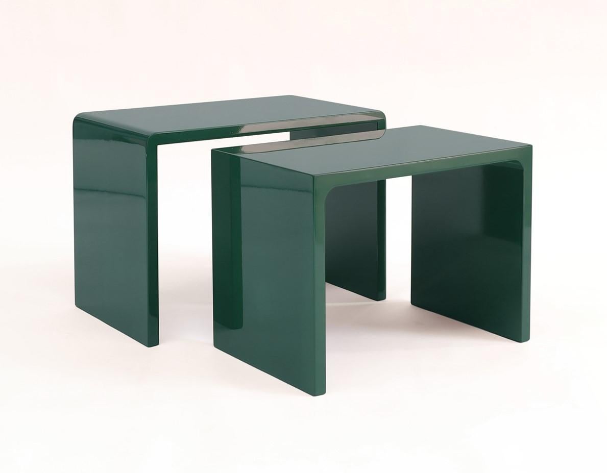 Italian Twins Polished Side Table contemporary design by Giordano Viganò For Sale