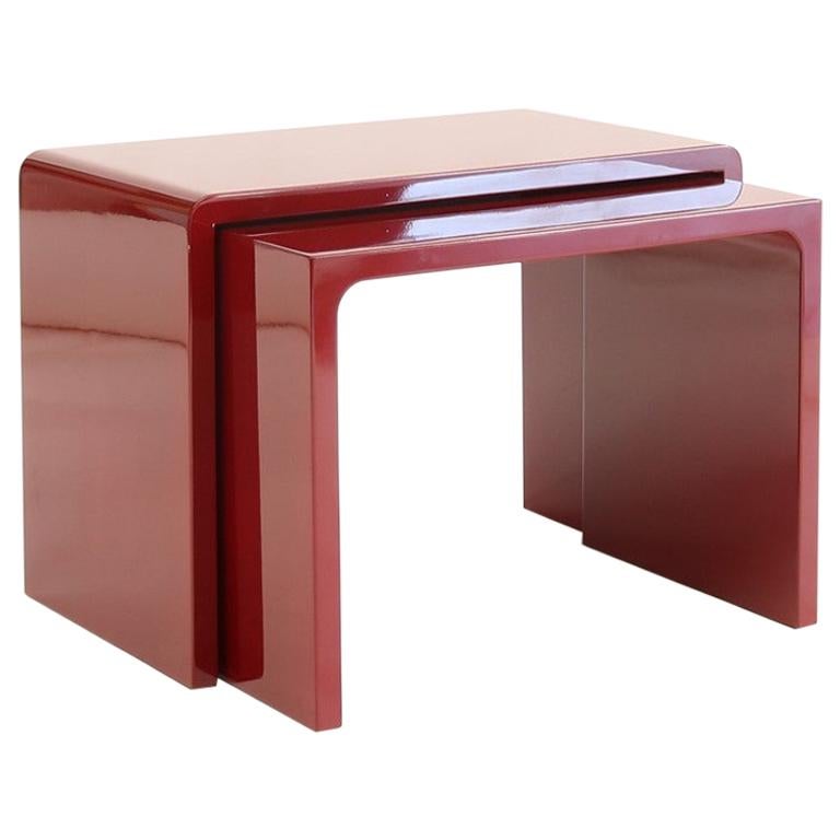 Twins Polished Side Table contemporary design by Giordano Viganò For Sale