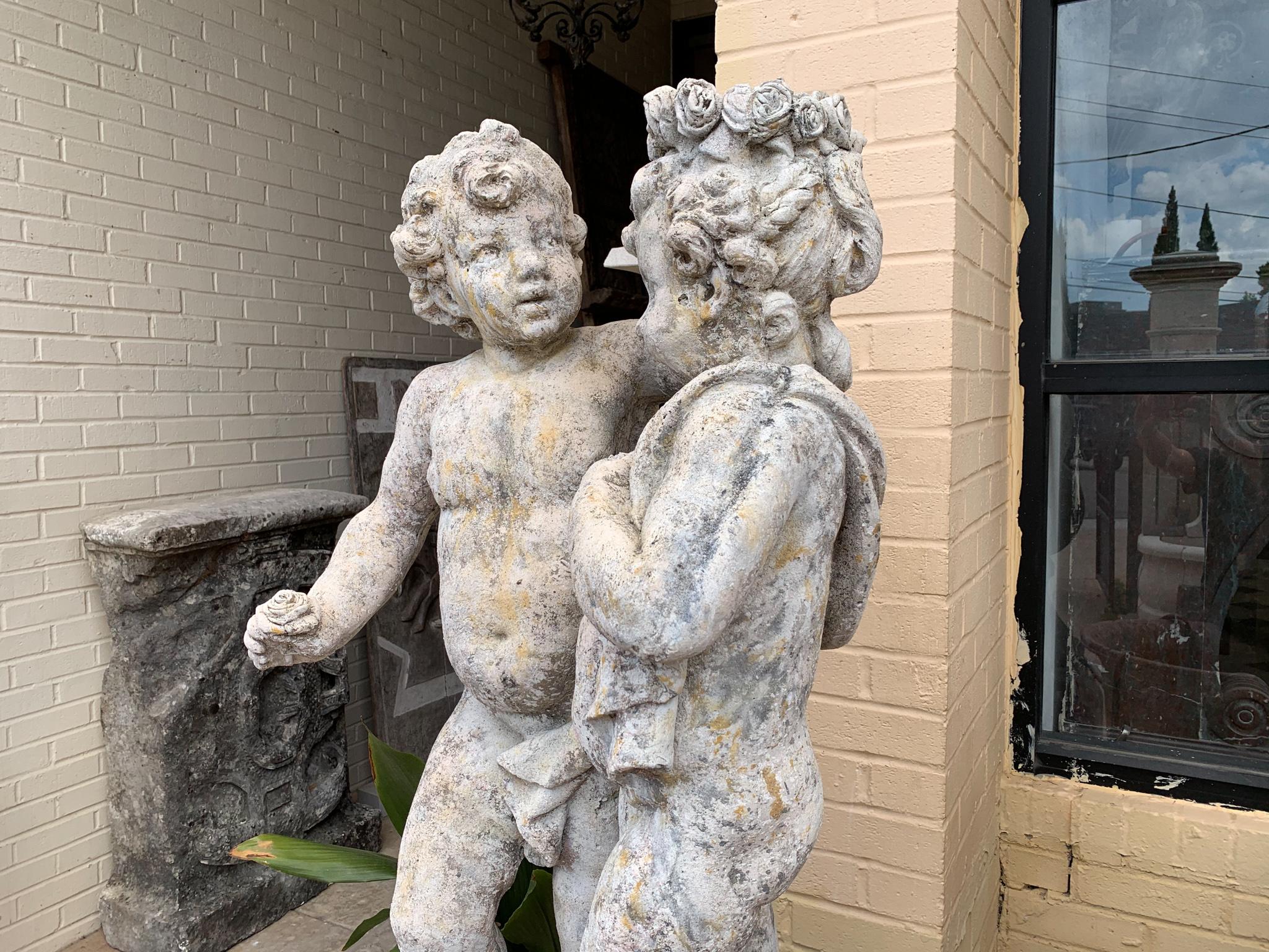 French Twins Statue from Provence, France For Sale
