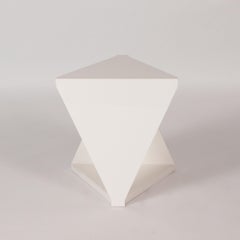"Twins" White High Gloss Side Table Designed by Maximilian Eicke for Max ID NY
