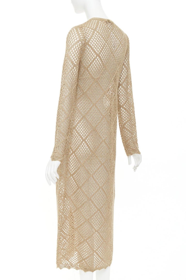 metallic cardigan dress 2000 John Galliano Metallic Plaid Bias-Cut Maxi Dress w/ Cardigan