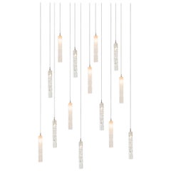 Twist 14, lampadario a sospensione per sala da pranzo in vetro soffiato da 1,5" Dia x 12" H di Shakuff
