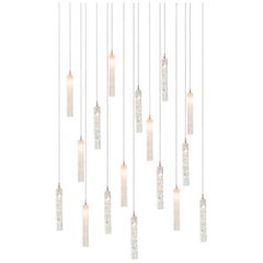 Twist 17, lampadario a sospensione per sala da pranzo in vetro soffiato da 1,5" Dia x 12" H di Shakuff