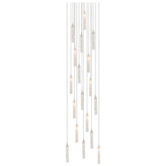 Twist 18, 1.5" Dia x 12" H Blown Glass Pendant Dining Room Chandelier by Shakuff