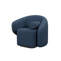 Poltrona Twist in tessuto blu scuro realizzata a mano da Fabrice