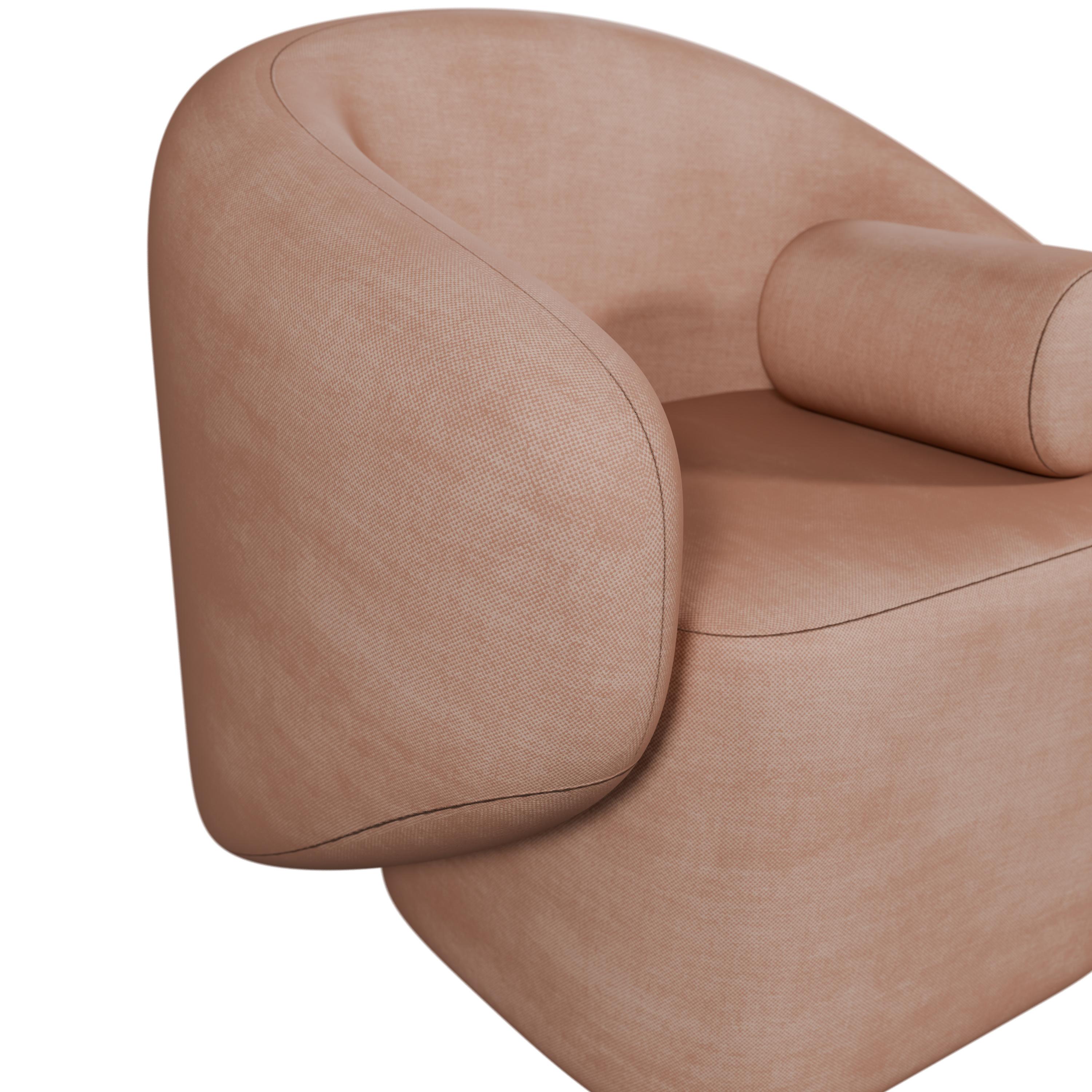 Twist Sessel in Easy clean - Koralle handgefertigt von Murmurio (Portugiesisch) im Angebot
