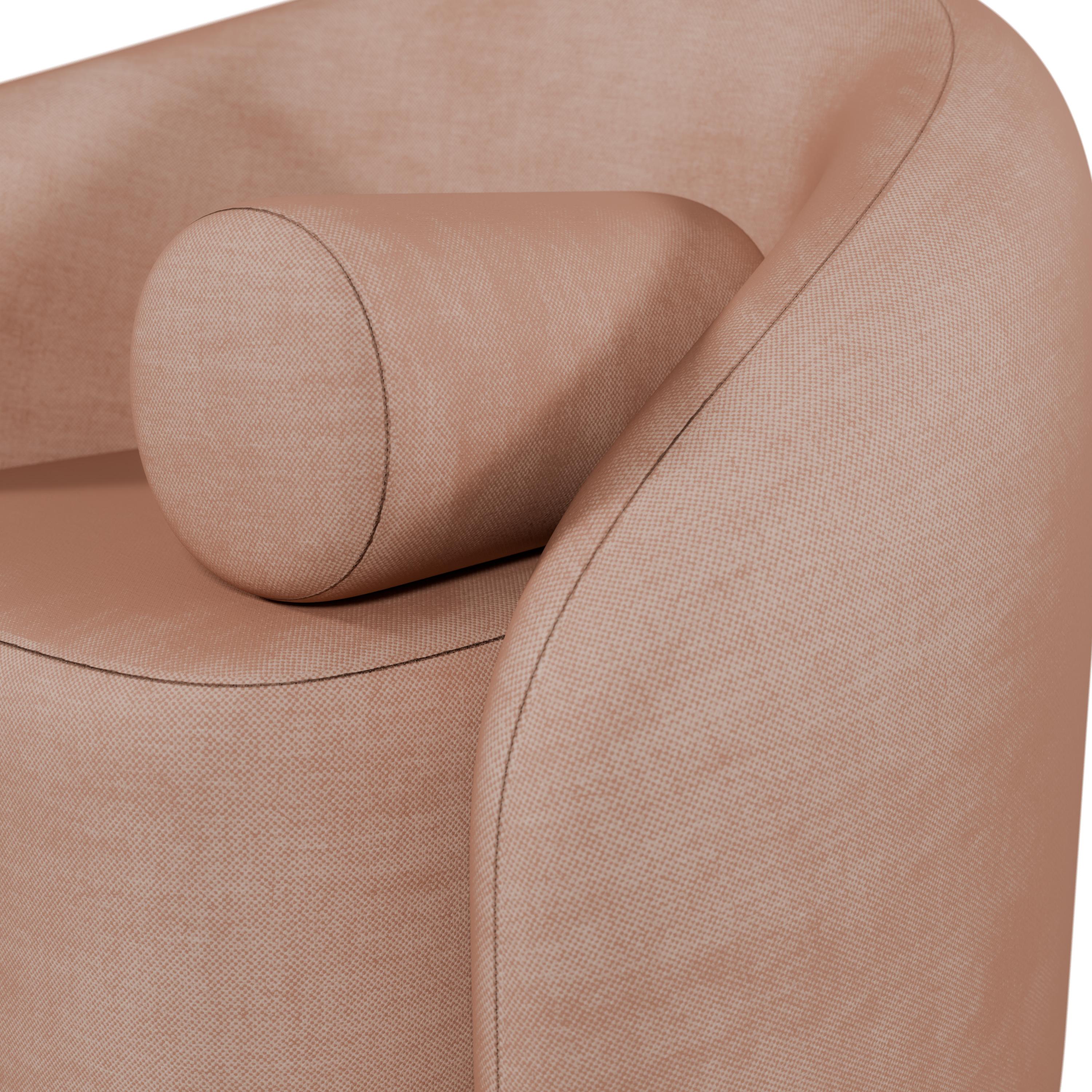 Twist Sessel in Easy clean - Koralle handgefertigt von Murmurio (Metallarbeit) im Angebot
