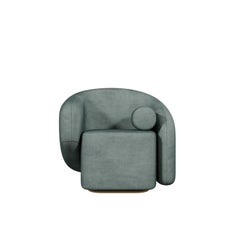 Twist armchair in Easy Clean - Teal handcrafted by Murmurio