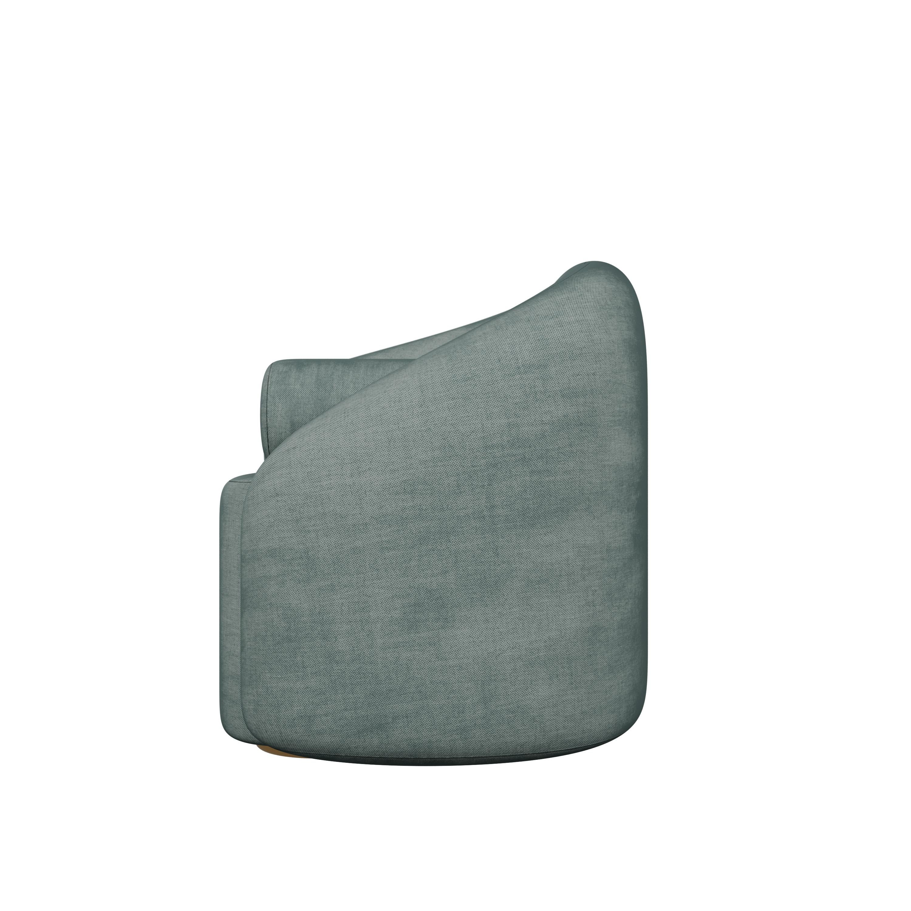 Twist armchair in Easy Clean - Teal handcrafted by Murmurio In New Condition For Sale In Lordelo, PT